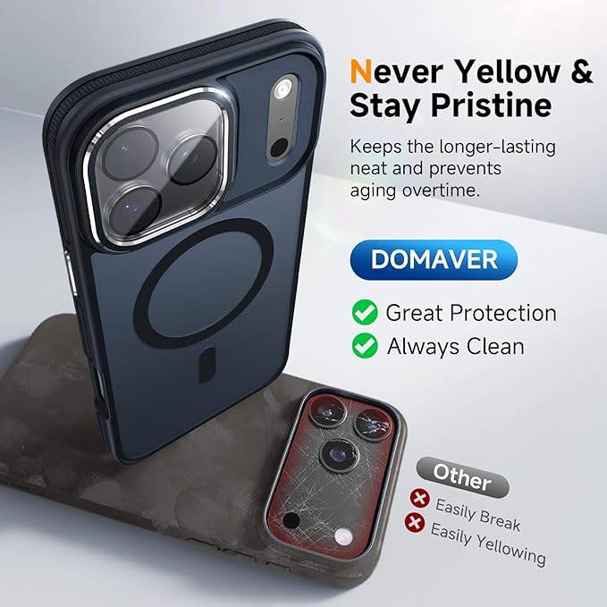 Magnetic 3 in 1 for iPhone 17 Pro Case, [Omni-Directional Protection] with 1x Screen Protector + 1x Camera Cover, [Seamless Work with Magsafe] Shockproof Slim Thin Matte Case for iPhone 17 Pro Black