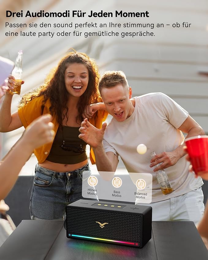 Bluetooth Speaker, StageSound Retro Speaker Wireless, Portable Loud Speaker with Bass Boost, 80W, IP67 Waterproof, LED Lights, TWS Pairing, 12H Playtime, TF/AUX/USB Play for Party, Home, Outdoor, Gift