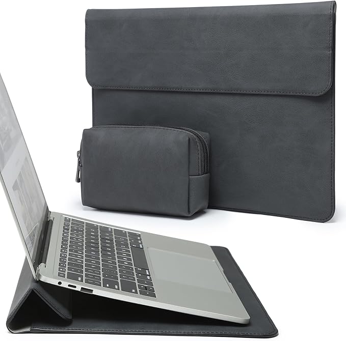 HYZUO 13 Inch Laptop Case Sleeve with Stand for 2026-2018 MacBook Air 13 M5 M4 M3 M2 M1, 2026 13" MacBook Neo, 2026-2016 MacBook Pro 13 M2 M1, iPad Pro/Air 13, Surface Pro 12-3, XPS 13, Graphite