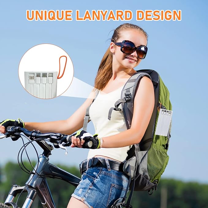 Portable Charger with Built in Cables,Mandarooker 10000mAh Power Bank with LED Lamp Fast Charging USB C External Battery Pack Phone Charger with LED Display for iPhone, Samsung and Cell Phones(White)