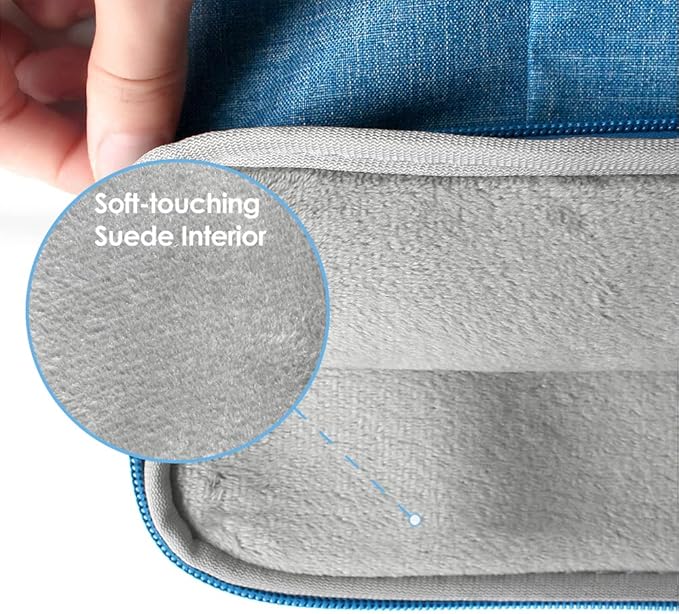 ProElife 12-Inch Laptop Tablet Sleeve Case Canvas Cover for 2023-2014 Surface Pro 4/5 / 6/7 / 7+ / 8/9|Surface Laptop Go 1/2/3 12.4"|MacBook Air/Pro 13'' M1|Galaxy Tab S8+/S7+ Bag (Blue)
