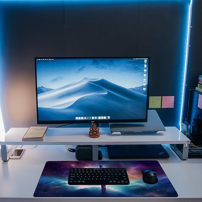 Large Gaming Mouse Pad, Jesus Cross Abstract Galaxy Cosmic Desk Pad, 31.5"x15.7" Extended Big Computer Keyboard Mouse Pad with Non-Slip Base and Stitched Edge