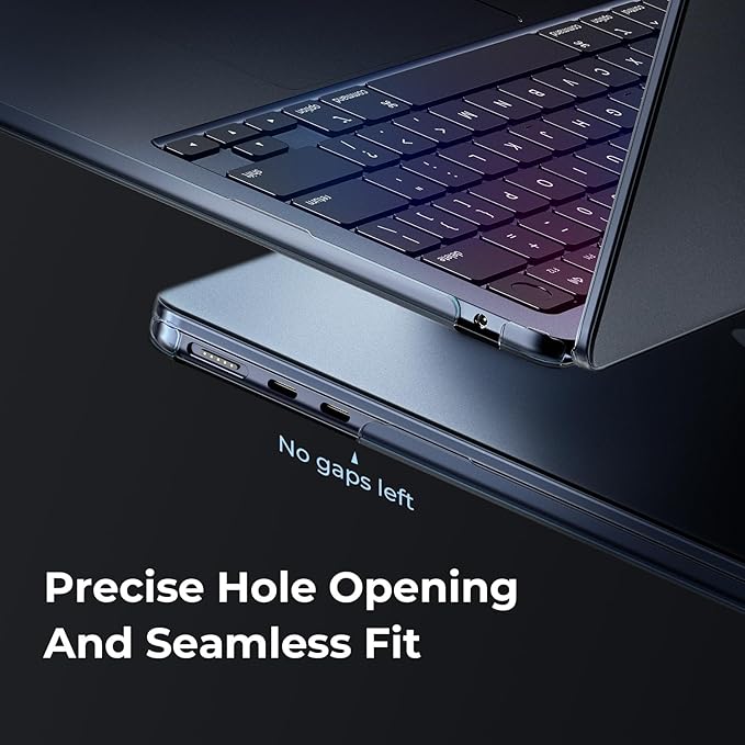 EooCoo Case Compatible with MacBook Air 13 inch M5 2026-2022 M4 M3 M2 A3449 A3240 A3113 A2681, Matte Hard Shell Scratch Resistant Protective Cover Compatible for MacBook Air 13.6 inch, Frost Midnight