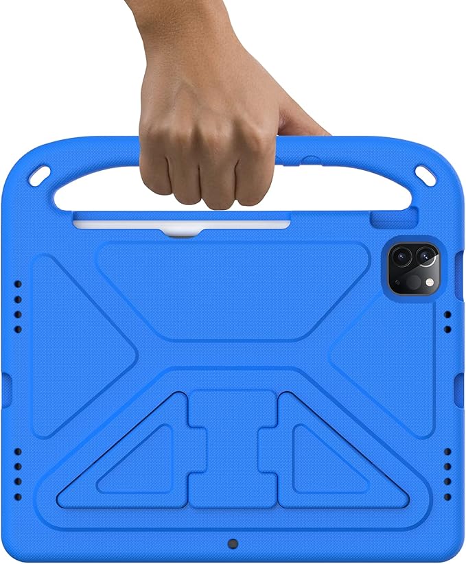 Dteck Case for iPad Air 5th/4th Generation(2022/2020), iPad Pro 11 Case 2022/2021/2020/2018, Shockproof Protective Handle Stand Pencil Holder Kids Case for iPad Air 5/4 10.9" & iPad Pro 11",Blue
