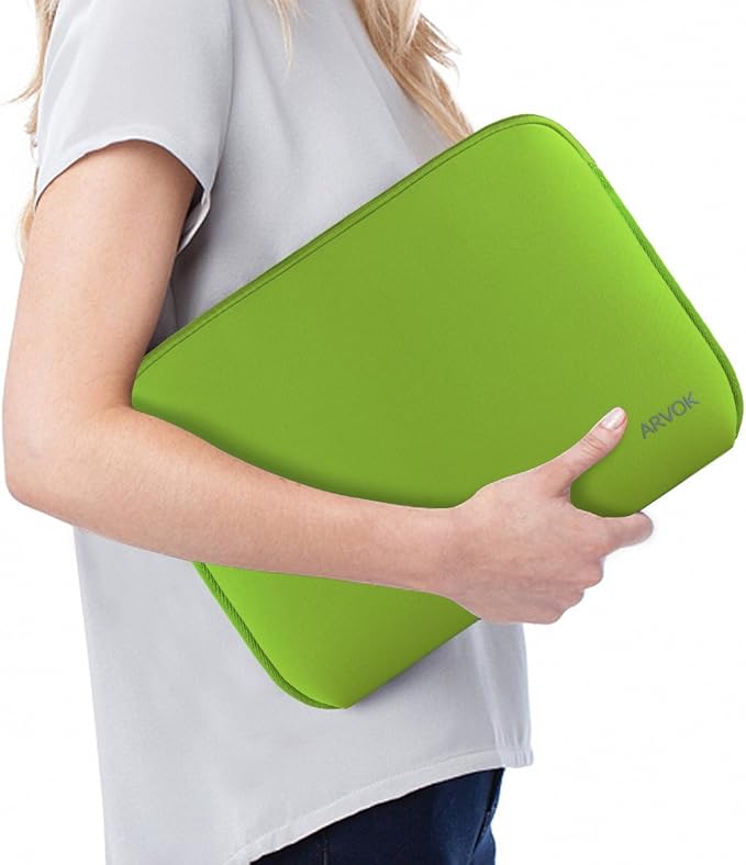 Arvok 13 13.3 14 Inch Laptop Sleeve Case for MacBook Pro/MacBook Air 13-14 inch, Water-Resistant Notebook Chromebook Computer Pouch, Carrying Bag Cover for HP/Dell/Lenovo/Asus/Acer, Bamboo Green