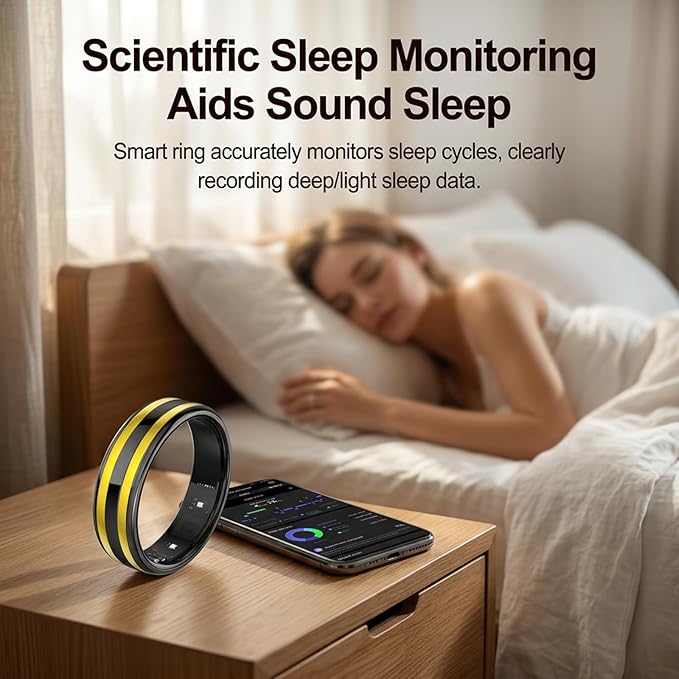 Smart Ring for Women Health Ring Fitness Ring Fitness Tracker with Sleep Heart Rate Monitoring Pedometer Calorie for Android iOS