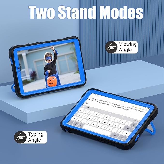 AKABEILA Compatible with Samsung Galaxy Tab A11+ 2025 11 inch Tablet Case，Lightweight Shockproof Rugged Protective Cover with Kickstand for Kids Children Boys Babies Black Blue