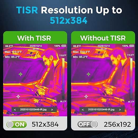 Handheld Thermal Imaging Camera with 2MP Visual Camera, 512x384 Super Resolution, NeoTamarix Thermal Camera 256x192 IR Resolution with 32GB SD Card, Video Recording & PC 2D/3D Analysis Supported