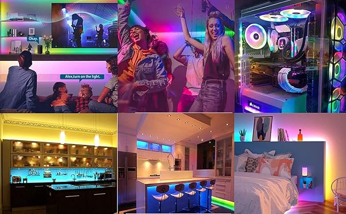 WS2812B LED Strip Individual Addressable Light Full Color SMD 5050 RGB Pixel Strip DC5V (30Pixels/m 150Pixels 16.4FT 150LEDS Waterproof IP65, Black PCB)
