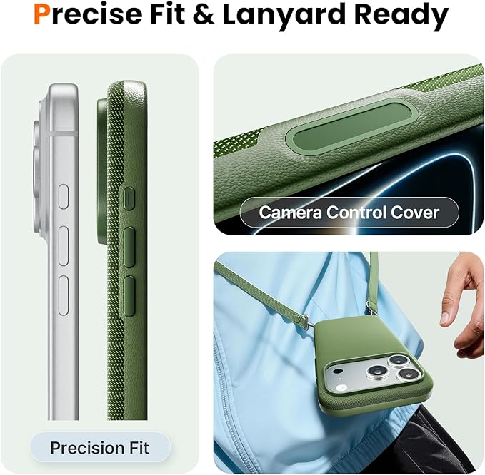 Mkeke for iPhone 17 Pro Case Techwoven Green, [Compatible with MagSafe] [Camera Control Cover] [Premium Tech Woven Fabric] [Drop Protection] Shockproof Skin-Friendly