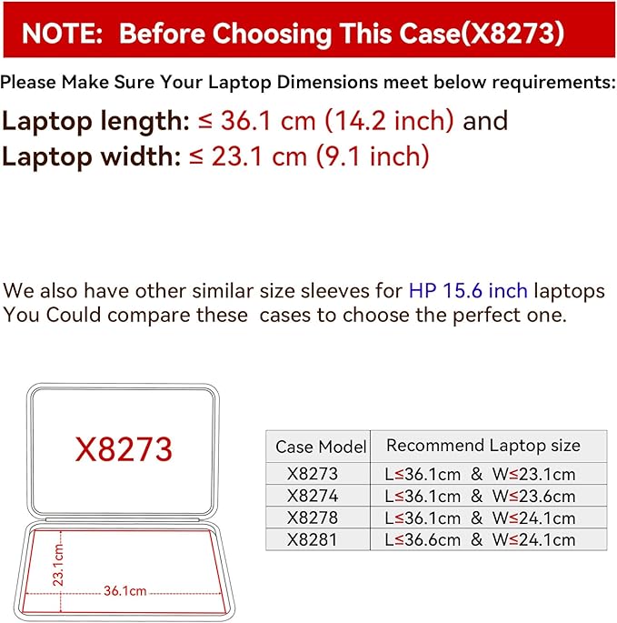 Smatree Hard EVA Protective Sleeve Case Compatible for 16 inch HP ZBook Power G11 A, for 15.6 inch HP Envy X360 15/15z/15t, for 15.6inch Pavilion x360 Convertible-15t/15 Laptop (X8273)