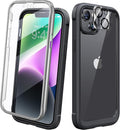 Diaclara Designed for iPhone 14 Case, Full Body Rugged Case with Built-in Touch Sensitive Anti-Scratch Screen Protector, with Camera Lens Protector for iPhone 14 6.1" (Black and Clear)