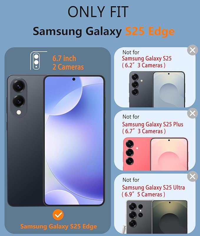 FNTCASE for Samsung Galaxy S25-Edge Case: Lightweight Cell Phone Cover Military Grade Drop Protection with Non Slip Textured Back | Rugged Shockproof Protective Bumper Cases(Mint Green)