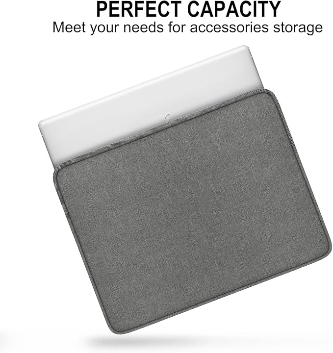 Laptop Sleeve 14 Inch, Shockproof Protective Traveling Computer Cover, Water Resistant Portable Laptop Carrying Bag Compatible for Lenovo, HP, Dell, Asus, MacBook Air/Pro, Gray