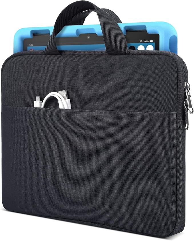 9-11 Inch Tablet Sleeve Carrying Case for Amazon Fire Max 11/10.1" Fire HD 10 Plus Kids Pro, iPad Pro M5 M4/Air M4 M3 M2 11" 2026/ iPad A16 11"/Samsung Galaxy S9 S8 A9+ A8 Protective Bag, Black