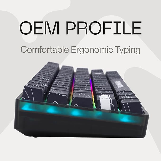 Higround Trailhead 65% Mechanical USB Wired Gaming Keyboard, TTC Linear Custom Switches, Programable RGB, Hot-Swappable, Deep Thock Creamy Sounding PC Keyboard, Pre-lubed (BLACKICE)