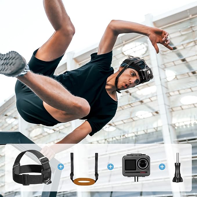 AKASO Action Camera Parkour Kit Compatible with AKASO EK7000/EK7000 Pro/Brave 4/Brave 4 Pro/Brave 7 LE/Brave 7/Brave 8/V50X/V50 Pro/V50 Elite/GoPro Hero 12 11 10 9 8/DJI/Apexcam Action Camera