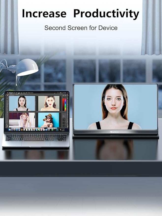 MAGICRAVEN 2.5K Portable Monitor, 17.3" QHD IPS Laptop Screen, VESA USB C HDMI Second Computer Gaming Display with 2 Speakers, Travel Monitor for MacBook Phone PS4/5 PC Phone Xbox Switch