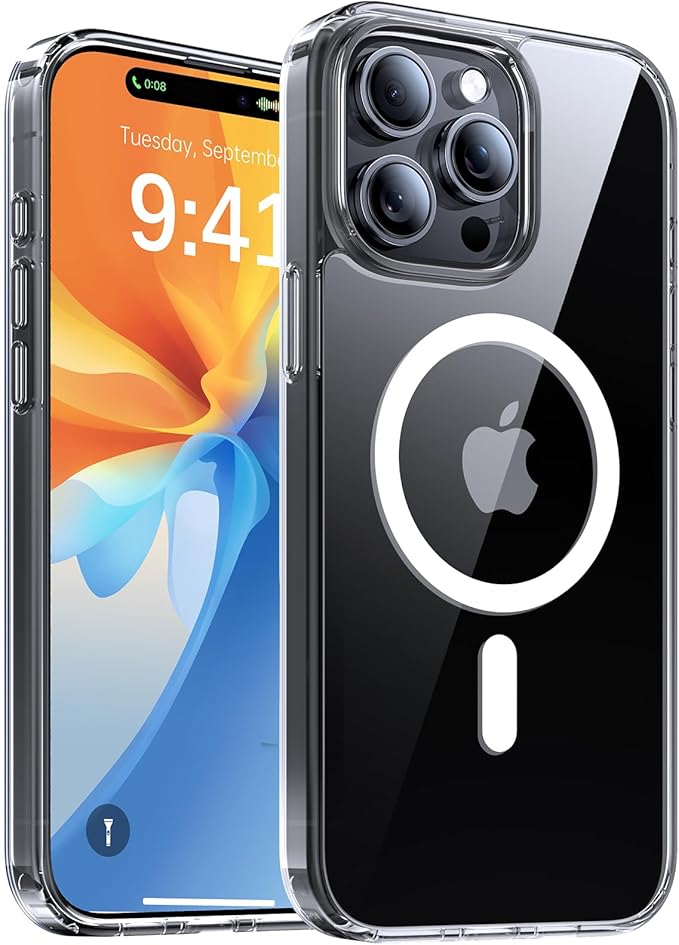 Magnetic for iPhone 14 Pro Max Case, [Compatible with MagSafe][Military-Grade Drop Protection][Anti-Yellowing] Shockproof Translucent Matte Cover for iPhone 14 Pro Max Phone Case,Clear