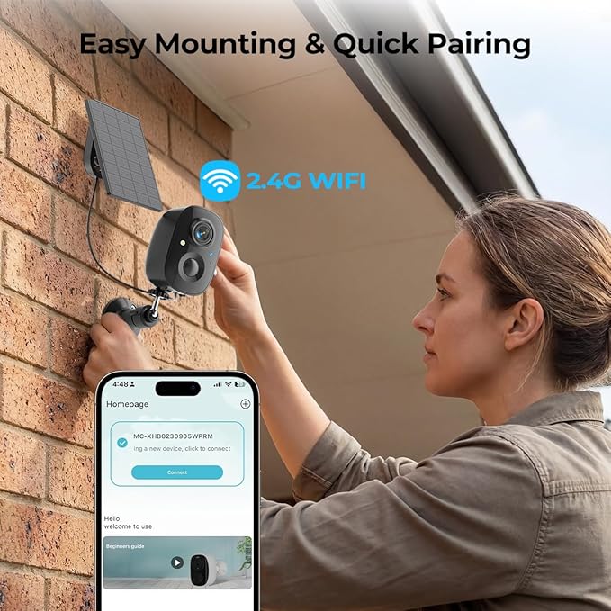 Security Cameras Wireless Outdoor 2K Solar Powered WiFi Cameras for Home Security,AI Motion Detection,Siren Alarm,Spotlight Color Night Vision,2-Way Audio,SD/Cloud Storage
