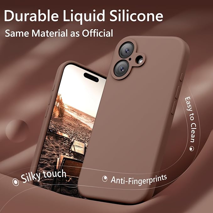 FireNova Magnetic for iPhone 17 Case, Compatible with MagSafe, [Integrated Silicone Camera Control Button] [Camera Protection] Anti-Scratch Microfiber Lining Phone Case, 6.3", Light Brown