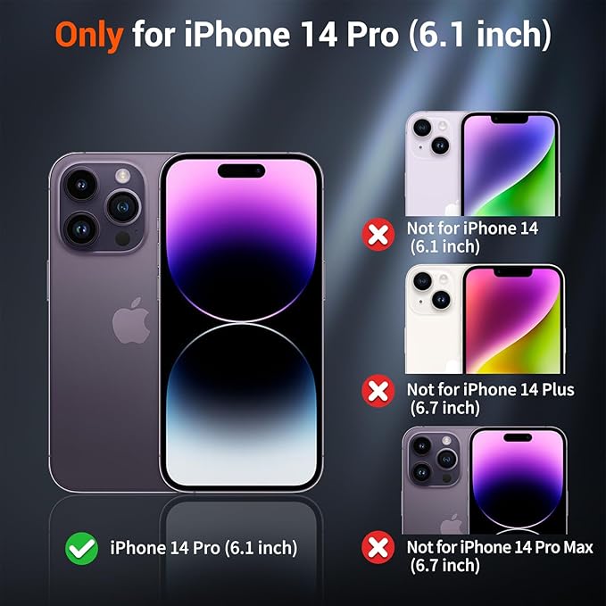 SUPFINE Magnetic for iPhone 14 Pro Case (Compatible with MagSafe) (Military Grade Drop Protection) Slim Translucent Matte Shockproof with Anti-Fingerprint Phone Case,Gray