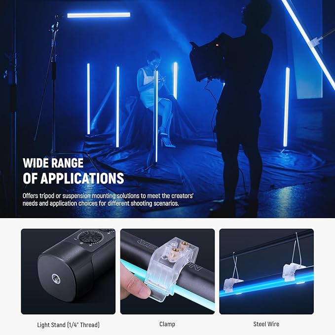NEEWER RGB Tube Light, 30W LED Video Light RGBWW Full Color Stick Light Wand with 18 Scenes 7 Pixel Effects 2500-10000K CRI97/TLCI98 6000mAh, APP/2.4G/DMX Control for Photography Video Record, TL90C