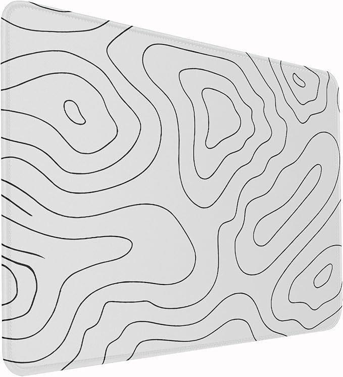 Large Mouse Pad, Gaming Mouse Pad with Double Stitched Edges, 14.9 x 11.7 inches Premium-Textured & Waterproof Mousepad, Nonslip Natural Rubber Base Mousepad for Laptop,Computer, Office, White Black