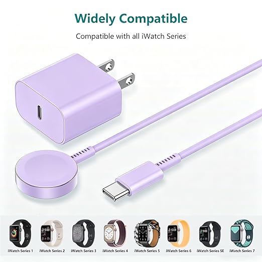 USB C Apple Watch Charger, [Apple MFi Certified] Magnetic iWatch Fast Charging Cable Cord 6ft and iPhone Type C Wall Charger Plug Block for Apple Watch Series Ultra 2/Ultra/11/10/9/8/7/SE/6/5/4/3/2