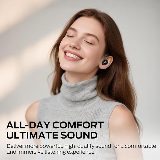 Monster N-Lite 216 Wireless Earbuds, Sports Earbuds with Earhooks, Noise Cancelling Headset, Stereo Deep Bass Over Ear Buds 48H Playtime, IPX6 Waterproof Earphones for Sports/Running/Workout（Black）