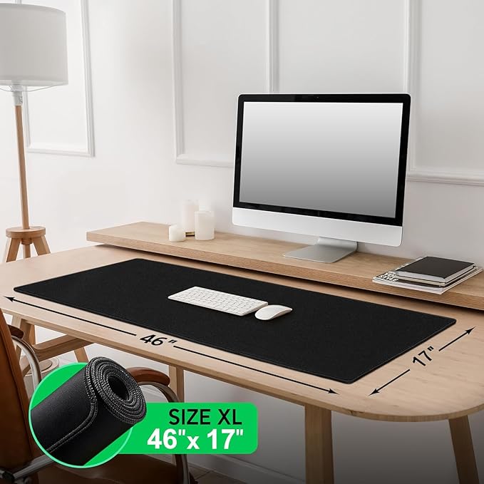 LifeTrim Huge 46”x17” 5mm Gaming Mouse Pad Large Mouse Pad for Desk Gaming Giant Black XXL Thick Long Extra Large Extended Big Gamer Desk Mat