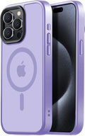 Tigowos for iPhone 15 Pro Magnetic Case Fits MagSafe Drop Resistant Shockproof Back Cover Fits iPhone 15 Pro Phone Cases 6.1", Light Purple