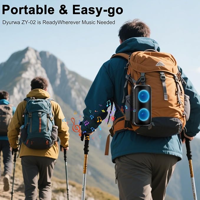 Bluetooth Speaker, 2026 NEW Speakers Bluetooth Wireless, 24W Super Loud,TWS Pairing, 360°HD Colorful RGB Lights, IPX7 Waterproof, Portable Speaker, 12H Playtime, HD Call for Outdoor/Home/Party/Beach