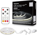 Tatazone White COB Led Strip Light Max with RF Remote, 16.4ft 6500K CRI93+ Dimmable Ultra Bright Daylight White COB Light Strip, Indoor COB Led Lights for Mirror, Kitchen, Room, Cabinet, Closet