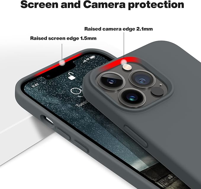 OTOFLY Designed for iPhone 13 Pro Max Case, Silicone Shockproof Slim Thin Phone Case for iPhone 13 Pro Max 6.7 inch (Space Gray)