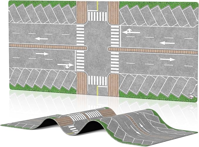 XXL 1/64 Scale Parking Lot Mouse Pad 90x40cm Non-Slip Rollable Desk Mat | Large Diorama Playmat for Hot Wheels, Matchbox, Mini GT, Tarmac, Inno64 and Diecast Car Collectors, Kids and Gamers