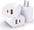 USB C Charger Block, 3Pack for iPhone Charger Block, 20W Dual Port PD+QC, Power Wall USB Adapter, Fast Type C Charging Plug for iPhone 17,16,15,14,13,12,11, Pro Max, XS, XR, X, Samsung Galaxy Phone