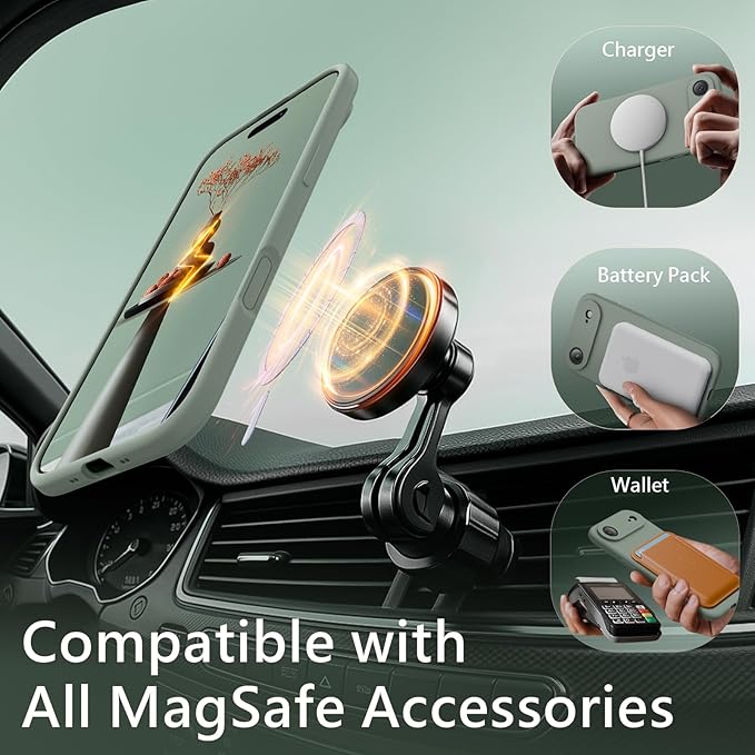 FireNova Magnetic for iPhone Air Case, Compatible with MagSafe, [Integrated Silicone Camera Control Button] [Camera Protection] Microfiber Lining Phone Case for iPhone 17 Air, 6.5", Calke Green