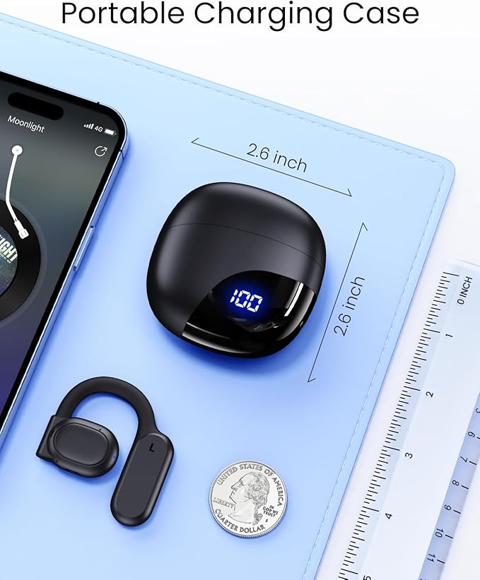 AI Translation Earbuds Real Time 164 Languages 80H Playtime Translator Ear Buds Audifonos Traductores Inglés Español Wireless Earphones Bluetooth AI Headphone for Travel Meeting Learning K08 Black