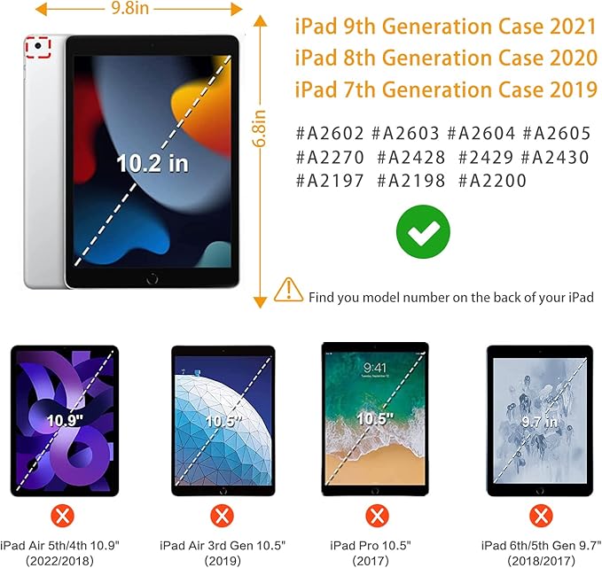Case for iPad 9th Generation, Case for iPad 8th Generation, Case for iPad 7th Generation 10.2 Inch Case, Multi-Angle Viewing Adjustable Stand Auto Wake/Sleep,Oil Painting Scenery