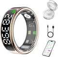 Smart Health Ring for Women Men, Smart Ring Fitness Tracker for iOS Android, Heart Rate, Blood Oxygen, Blood Pressure, Sleep Monitoring,5ATM Waterproof, No Subscription Fee (Gold, 11#)
