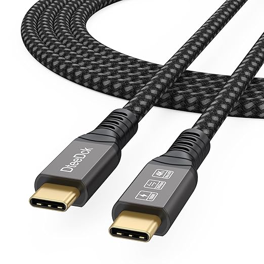 USB C Monitor Cable 6Ft, 4K@60Hz Video Display/20Gbps Data Transfer/100W Fast Charging USB Type C Power Cord USBC 3.2 Gen 2 Full Function for Monitor Laptop Docking Station External SSD