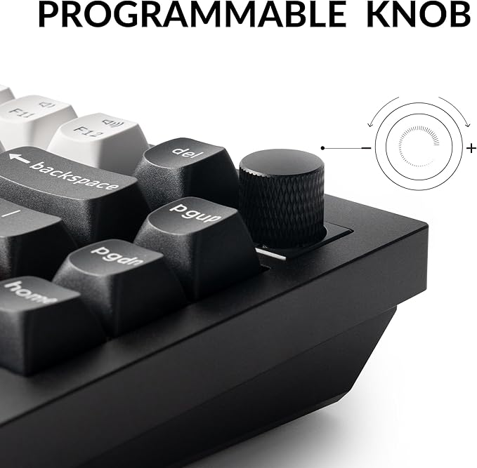 Keychron Q1 HE Wireless Custom Keyboard Rapid Trigger QMK Launcher 2.4 GHz Bluetooth 5.2 with Gateron Double-Rail Magnetic Switch, RGB Compatible with Mac Windows Linux (Hot-swappable)
