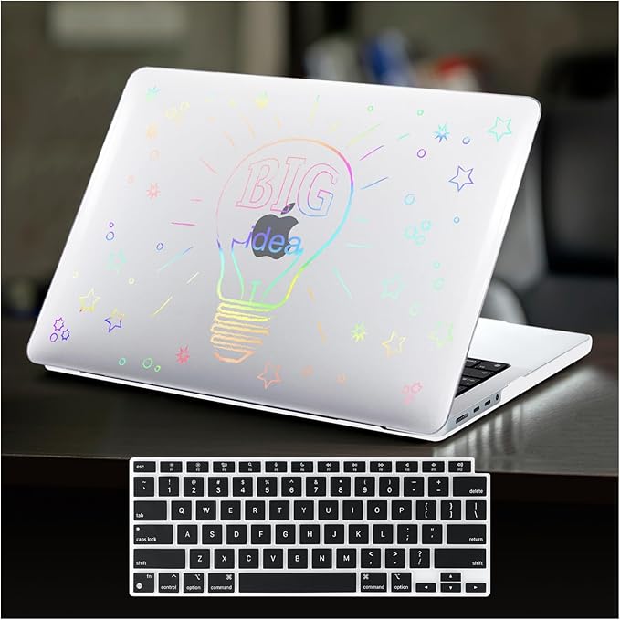 DTangLsm for MacBook Pro 14 inch Case 2026 M5, 2025-2021 M4 M3 M2 M1 A3426 A3427 A3434 A3112 A3185 A3401 A2918 A2992 A2779 A2442, Plastic Hard Cover for MacBook Pro 14 Case&Keyboard Skin, Big Bulb