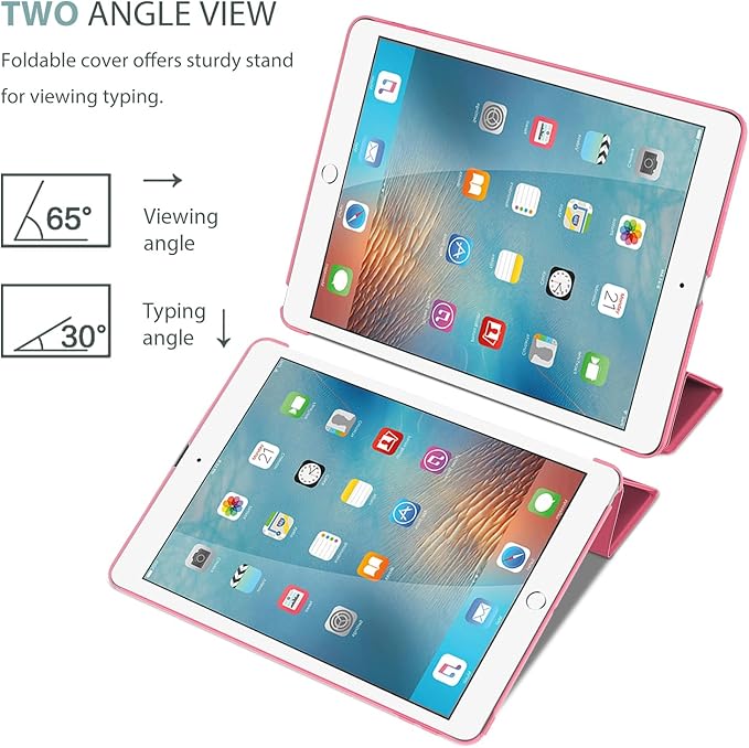 ProCase Smart Case for iPad 9.7 Inch iPad 6th/5th Generation 2018 2017(Model: A1893 A1954 A1822 A1823), Ultra Slim Lightweight Stand Cover with Translucent Frosted Back -Melonpink