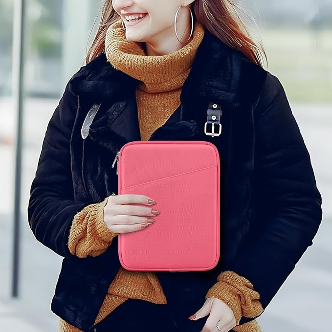 Dadanism 8-9 Inch Tablet Sleeve Bag Carrying Case for iPad mini 7th/6th 8.3", iPad mini 7.9", Galaxy Tab A7 Lite/A9 8.7", ‎Remarkable Paper Pro Move 7.3" 2025, Tab M8 8", Tab M9 9", Watermelon Pink