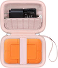 Canboc Carrying Case for LaCie Rugged SSD Pro5 2TB 4TB External Solid State Drive, Zipper Mesh Pocket fit Cable, Pink (Case Only)