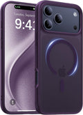 Magnetic for iPhone 17 Pro Case,[Anti-Slip][Compatible with MagSafe][Military Grade Drop Protection] Shockproof Protective Translucent Matte Phone Case for iPhone 17 Pro Case,Deep Purple