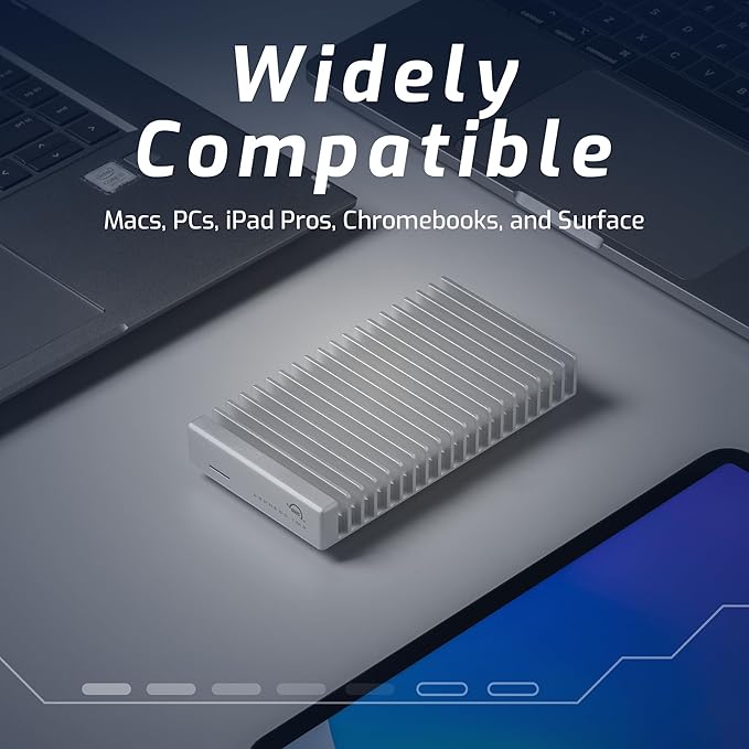 OWC 8TB Express 1M2 80Gb/s Portable NVMe SSD USB4 (Thunderbolt Compatible/USB-C) Ultra Fast External SSD Drive with Aluminum Heat Sink Enclosure