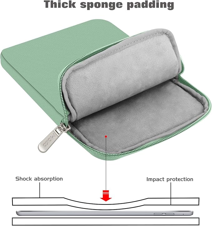 MoKo 9-11 Inch Tablet Sleeve Bag Carrying Case Fits New 11inch iPad Air M4, iPad A16 2025, iPad Pro 11 M4, Air 5/4/3, iPad 10/9/8th Gen, Tab S8/S9 11", Tablet Carrying Case, Bodhi Green